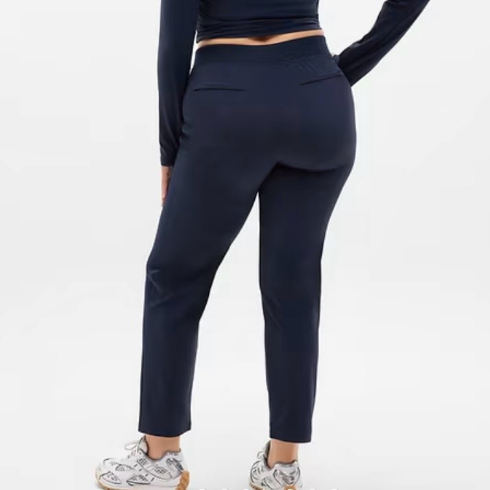 Athleta New Brooklyn Ankle Pants Size 16 Navy Blue Mid Rise Pull On - Picture 4 of 16